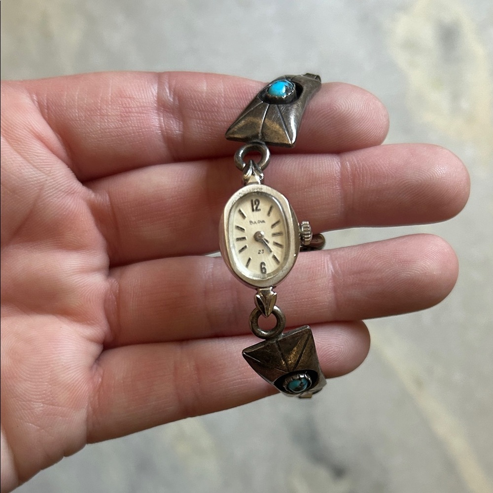 Bulova Silver and Turquoise Women's Watch